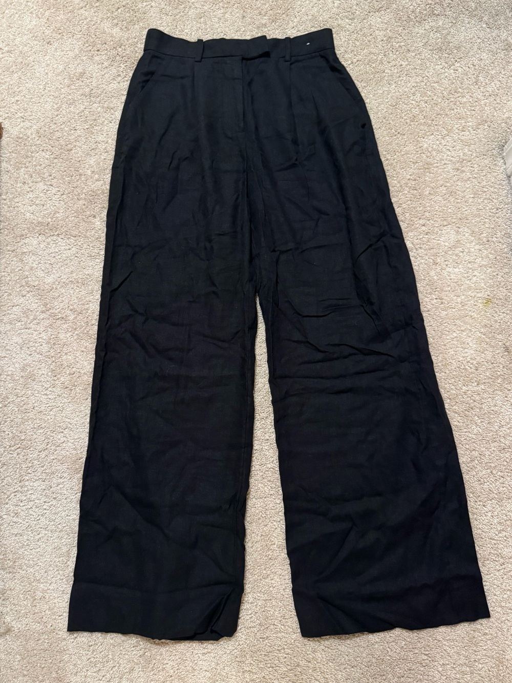Black linen trousers